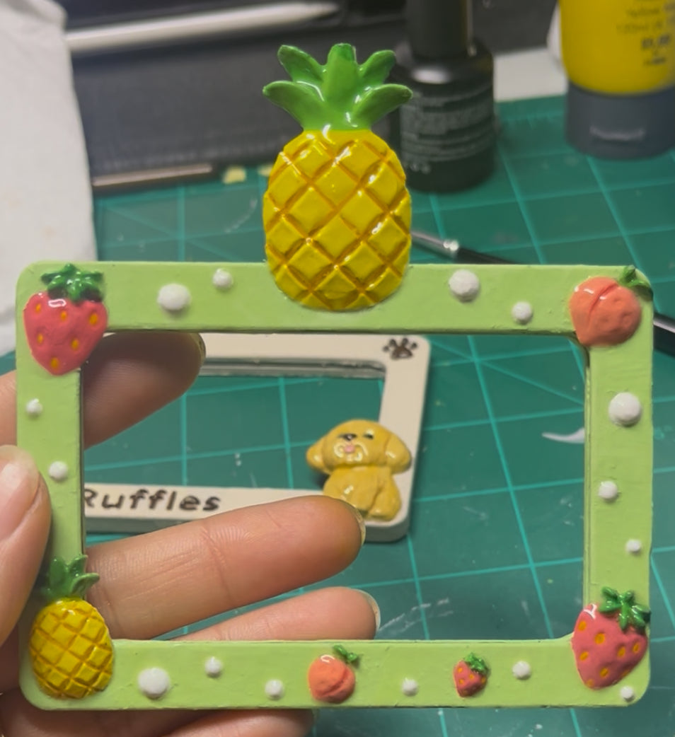 Fruit Paradise Badge Holder – Pineapple & Strawberry Design