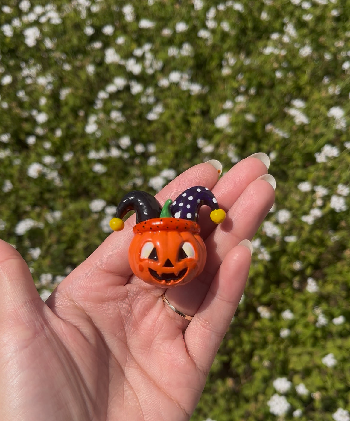 Pumpkin Jester Earrings – Handmade Halloween Jack-o’-Lantern Jewelry