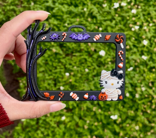 Spooky Cute Halloween Badge Holder – Hello Kitty Mummy Design