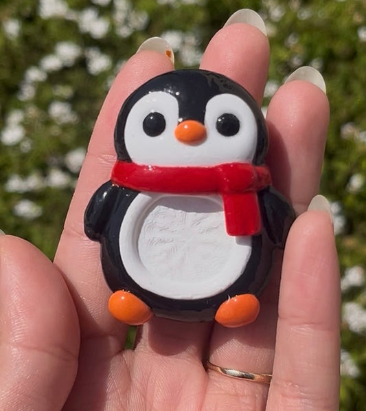 Penguin Worry Stone – Handmade Winter Stress Relief Pocket Charm